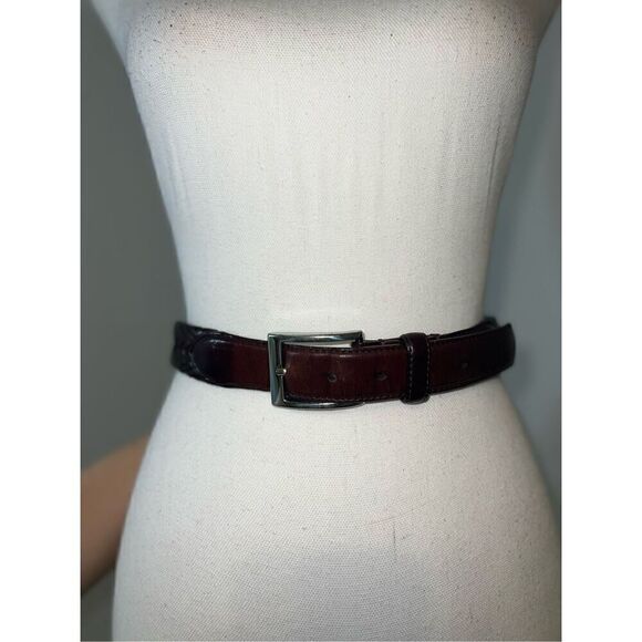 Brighton Accessories - Women’s Brighton Dark Brown Belt Woven Leather 38